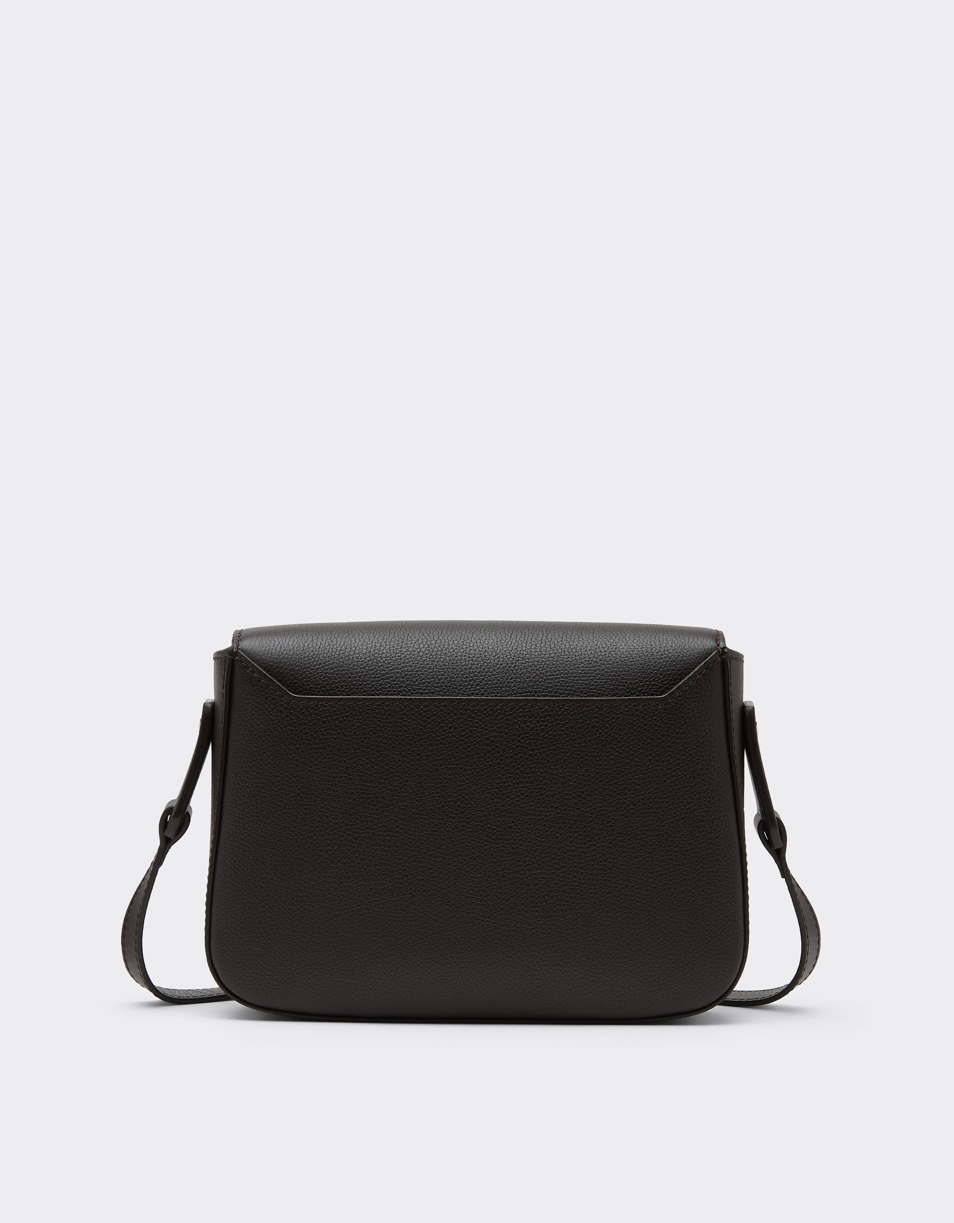 Ferrari Messenger bag in grenade leather Marrone Scuro 50583f