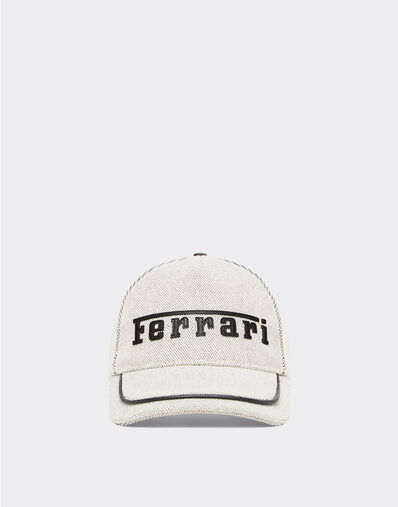 Ferrari Baseball cap con logo Ferrari ricamato e dettagli in pelle Black 21931f