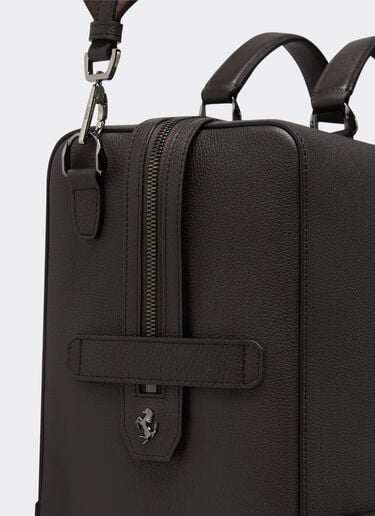 Ferrari Grained leather duffle bag Dark Brown 21371f