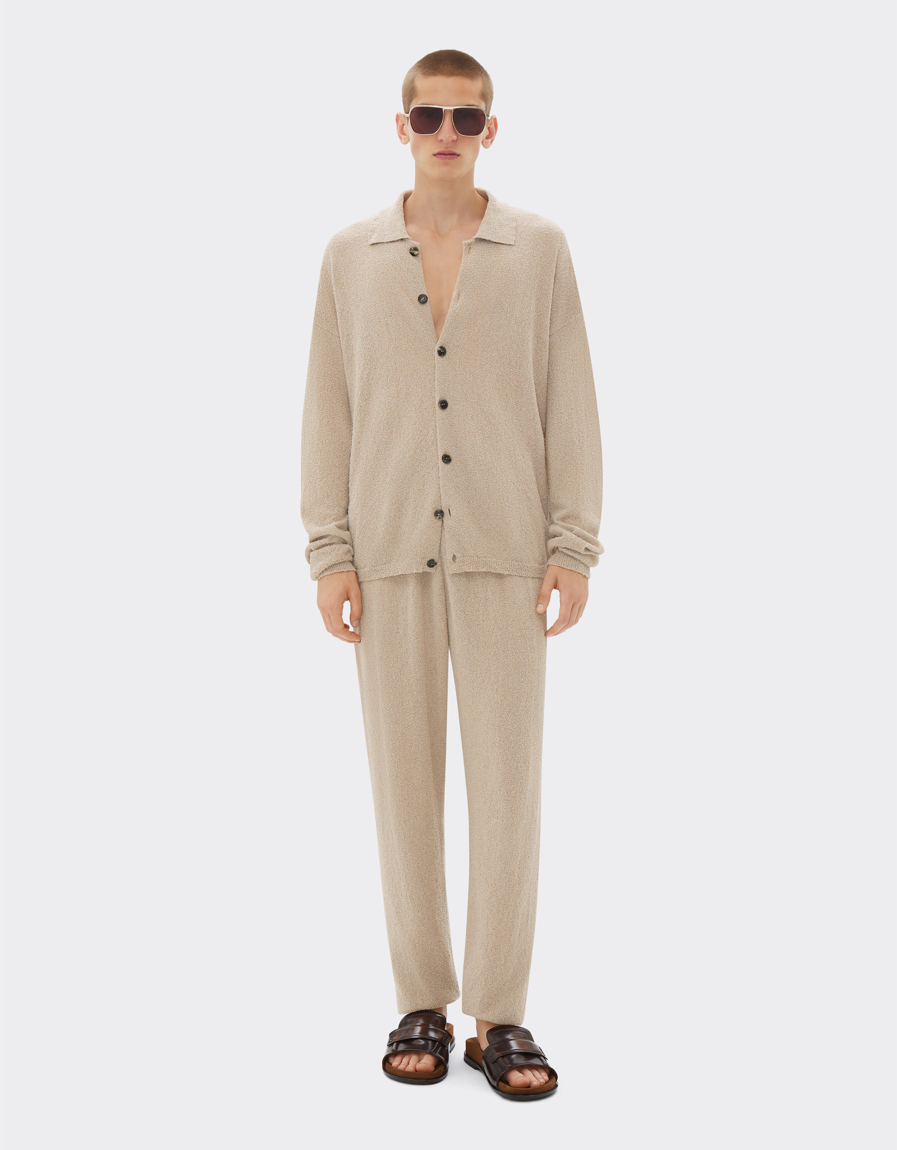 Ferrari Cardigan in cotton-blend fabric Ecru 21836f
