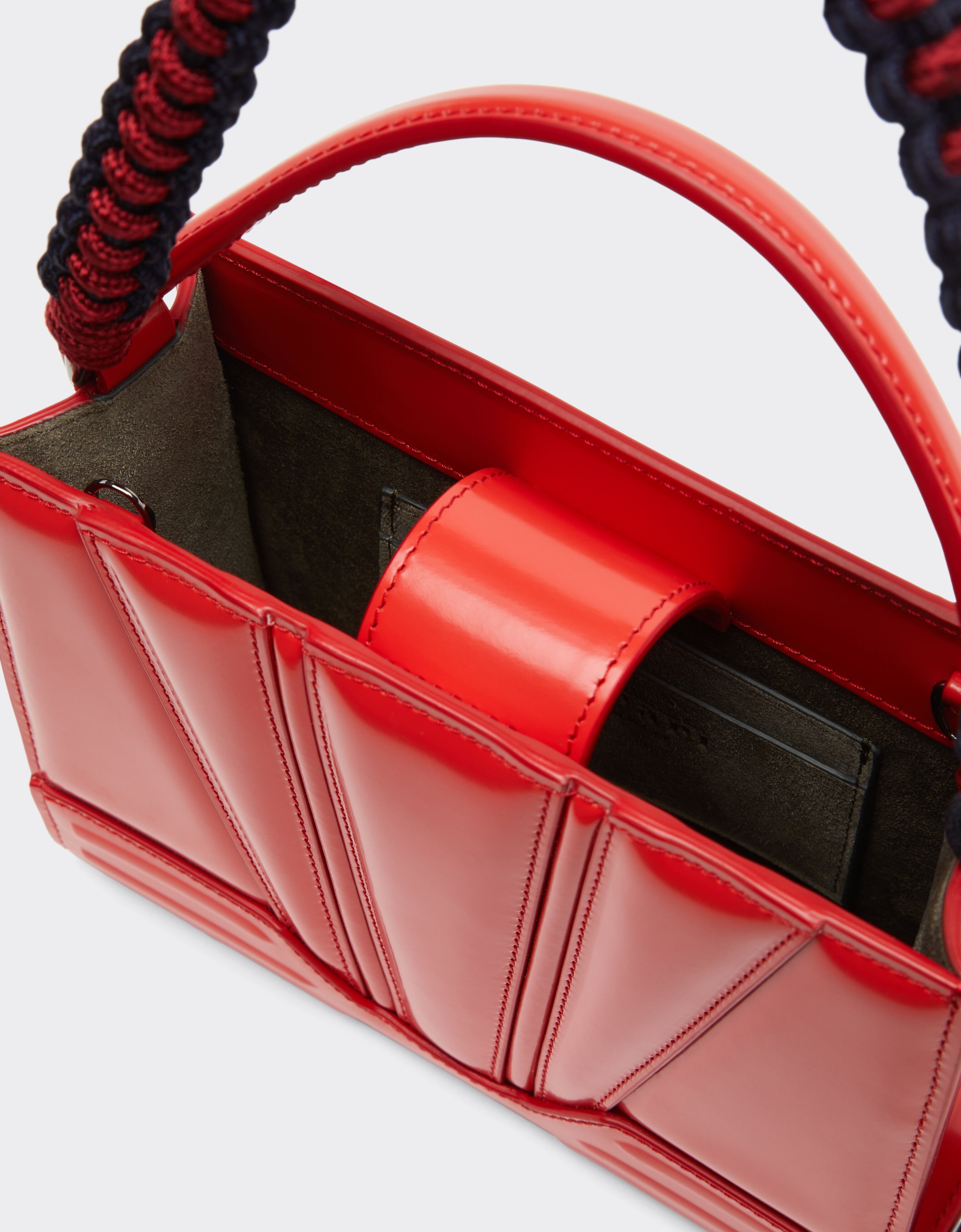 Ferrari Bolso micro tote Ferrari GT de piel Rosso Dino 51200f