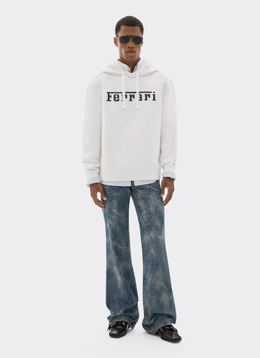 Ferrari Hooded sweatshirt in scuba Optical White 49280f