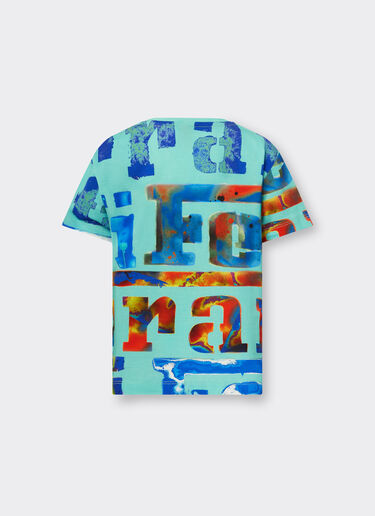 Ferrari T-shirt with all-over Graffiti Multicolor print Aquamarine 48529fK