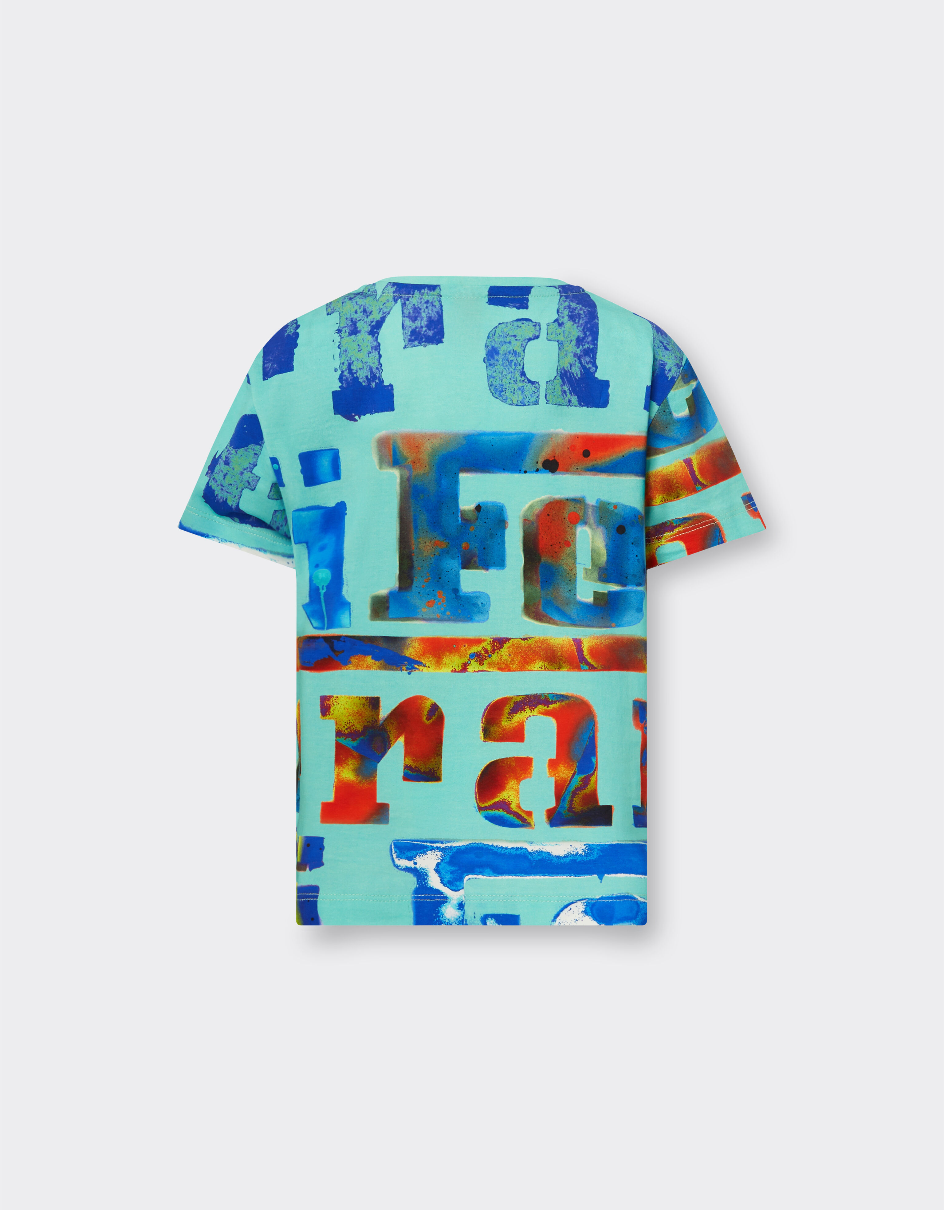 Ferrari T-shirt avec imprimé Graffiti Multicolor façon all-over Bleu aigue-marine 48529fK