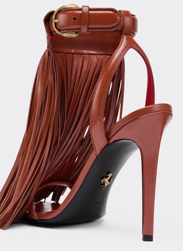 Leather sandals with fringing Ferrari Leather sandals with fringing Hide 49389f