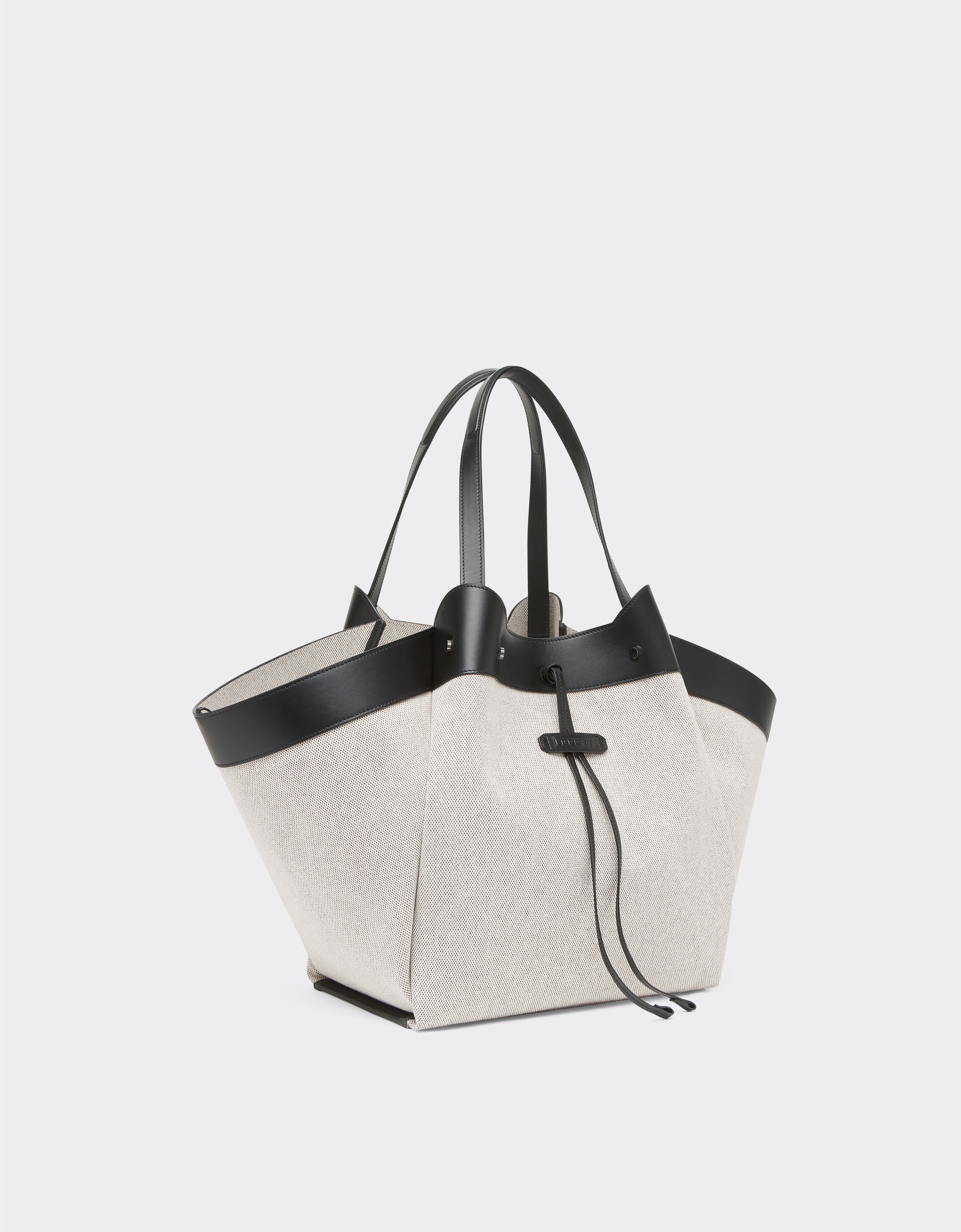 Ferrari Ferrari tote bag in canvas and leather Black 21976f