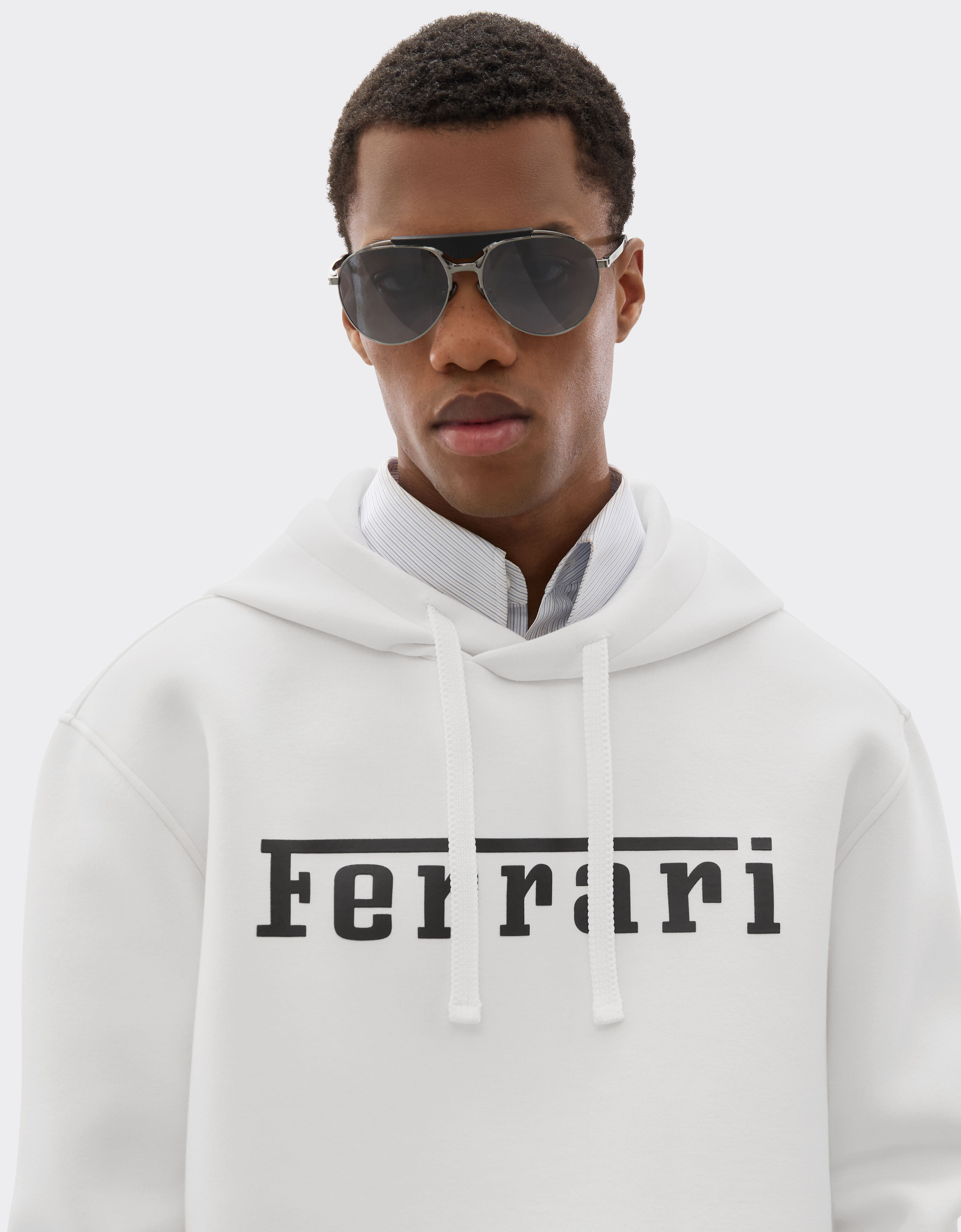 Ferrari Hooded sweatshirt in scuba Optical White 49280f