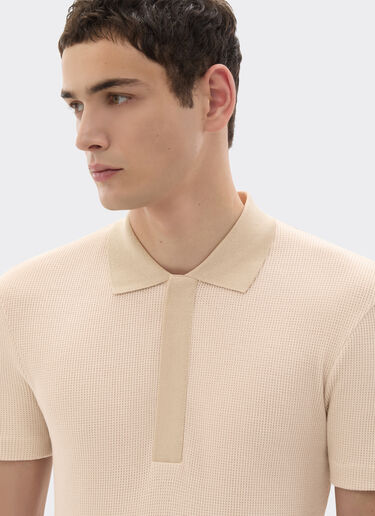 Ferrari Cotton pique polo shirt with Ferrari logo Powder Pink 50103f