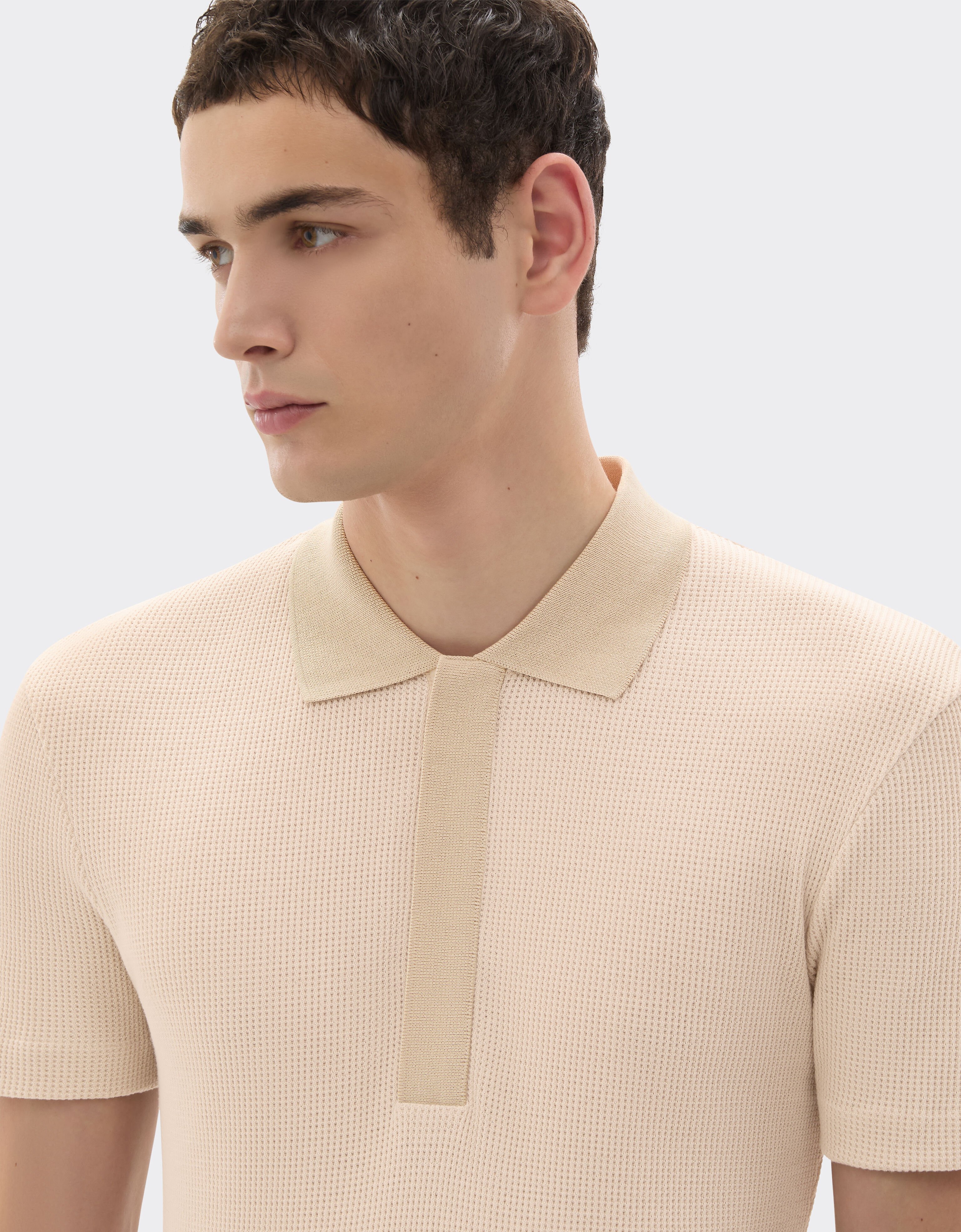 Ferrari Cotton pique polo shirt with Ferrari logo Powder Pink 50103f