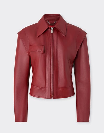 Ferrari Cazadora de napa con efecto ciervo Rojo Maison 49911f