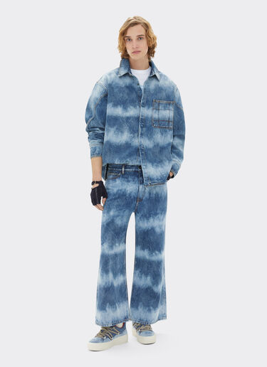 Ferrari Camicia in denim tie-dye Ferrari x Charles Leclerc Denim Scuro 22263f