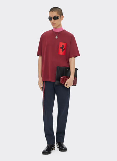 Ferrari 跃马口袋棉质 T 恤 酒红色 47824f