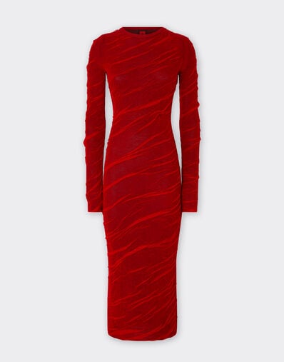 Ferrari Strickkleid aus Wolle und Baumwolle Rosso Dino 21032f