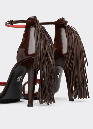 Ferrari Leather sandals with fringing Tabacco 22129f