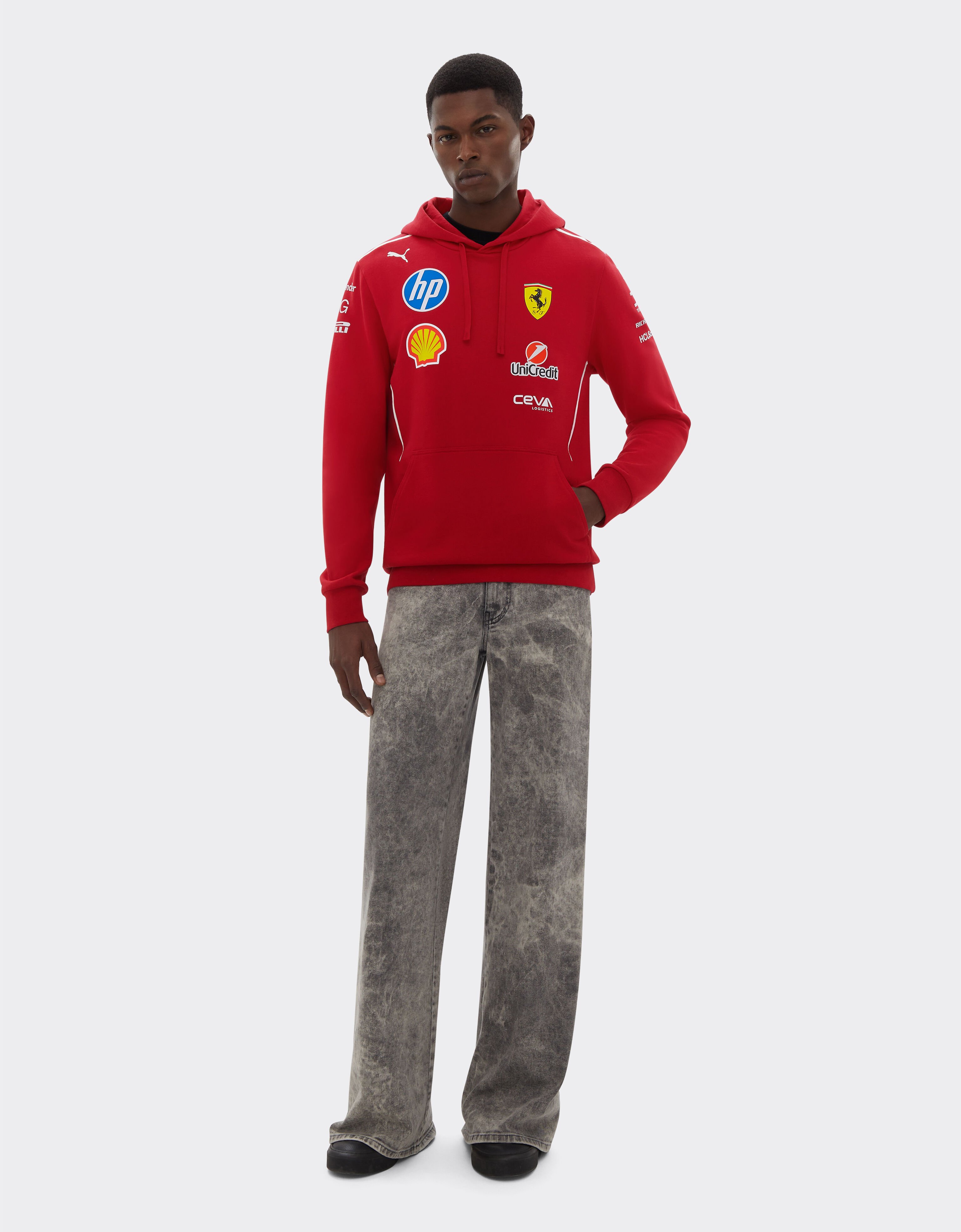 Ferrari Sweat à capuche 2025 des pilotes Puma pour la Scuderia Ferrari HP Rouge de Course LA01Wf