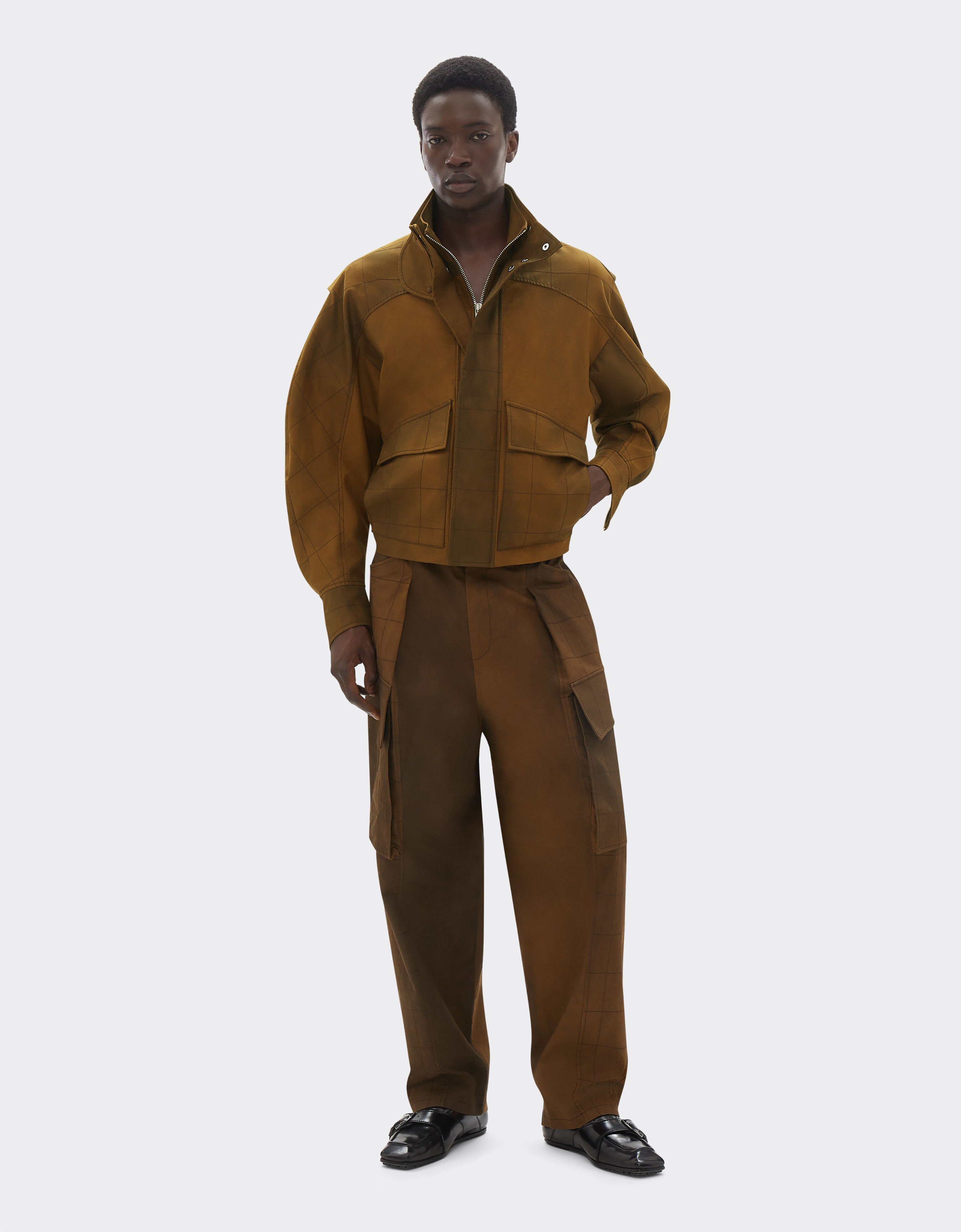 Ferrari Bomber jacket in dyed cotton twill Tabacco 22098f