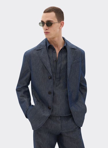 Blazer in denim effect tricotine Ferrari Blazer in denim effect tricotine Dark Denim 22443f