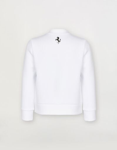 Ferrari Children’s sweatshirt in recycled scuba fabric with large Ferrari logo Optical White 46994fK