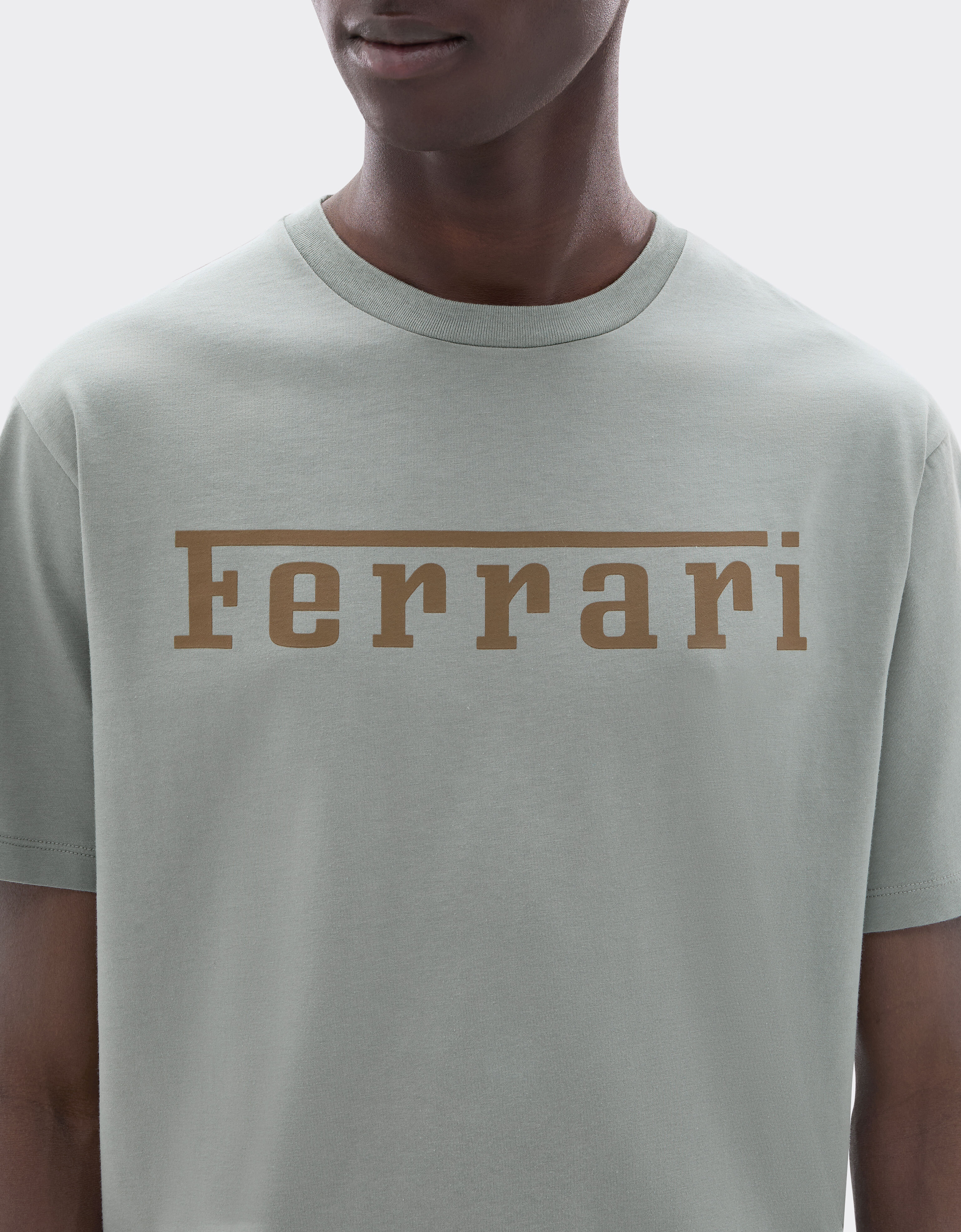 Ferrari T-shirt in cotone con logo Ferrari Grey CJNTH0006JCO0045f