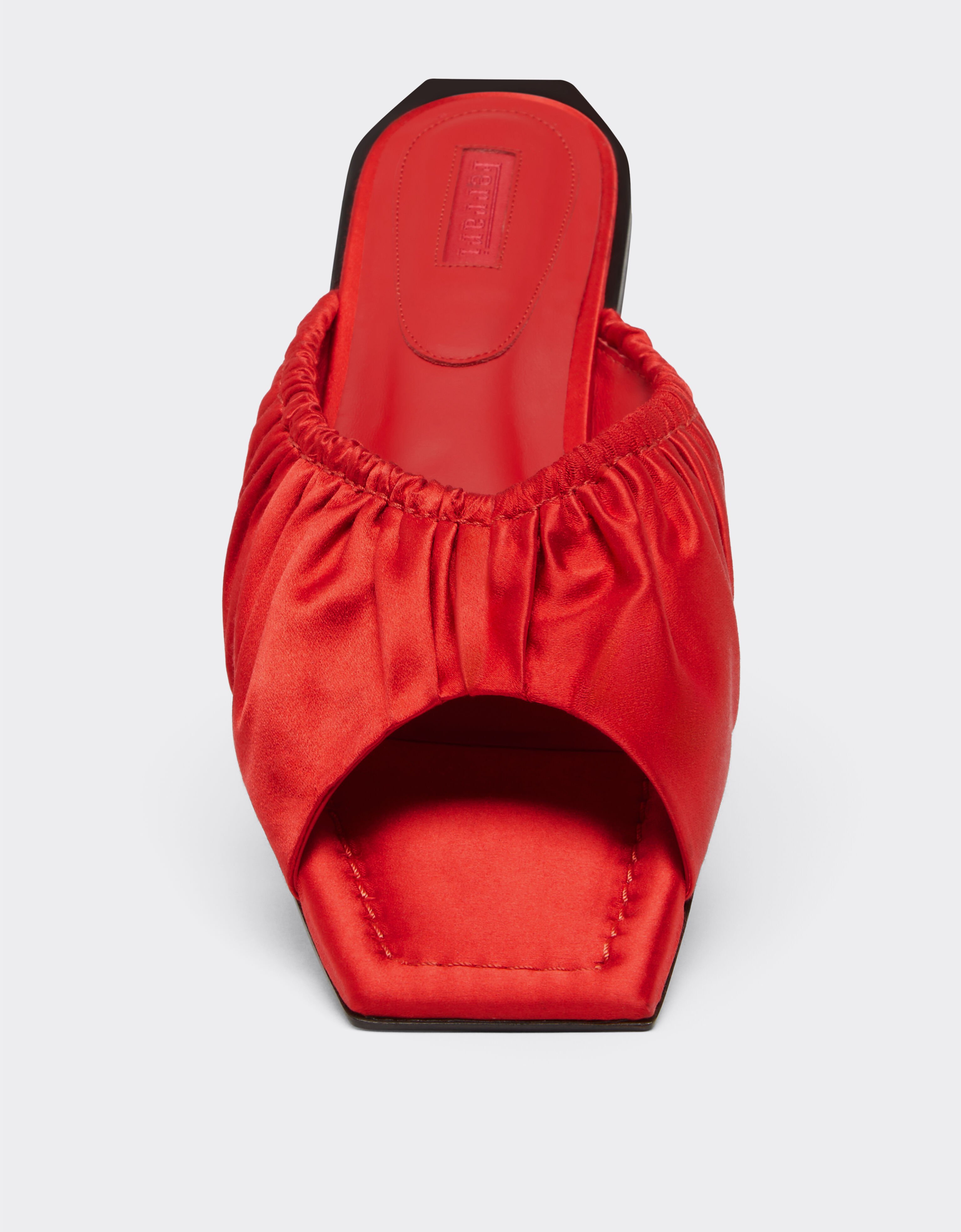 Ferrari Satin sliders with gathered motif Rosso Dino 22027f