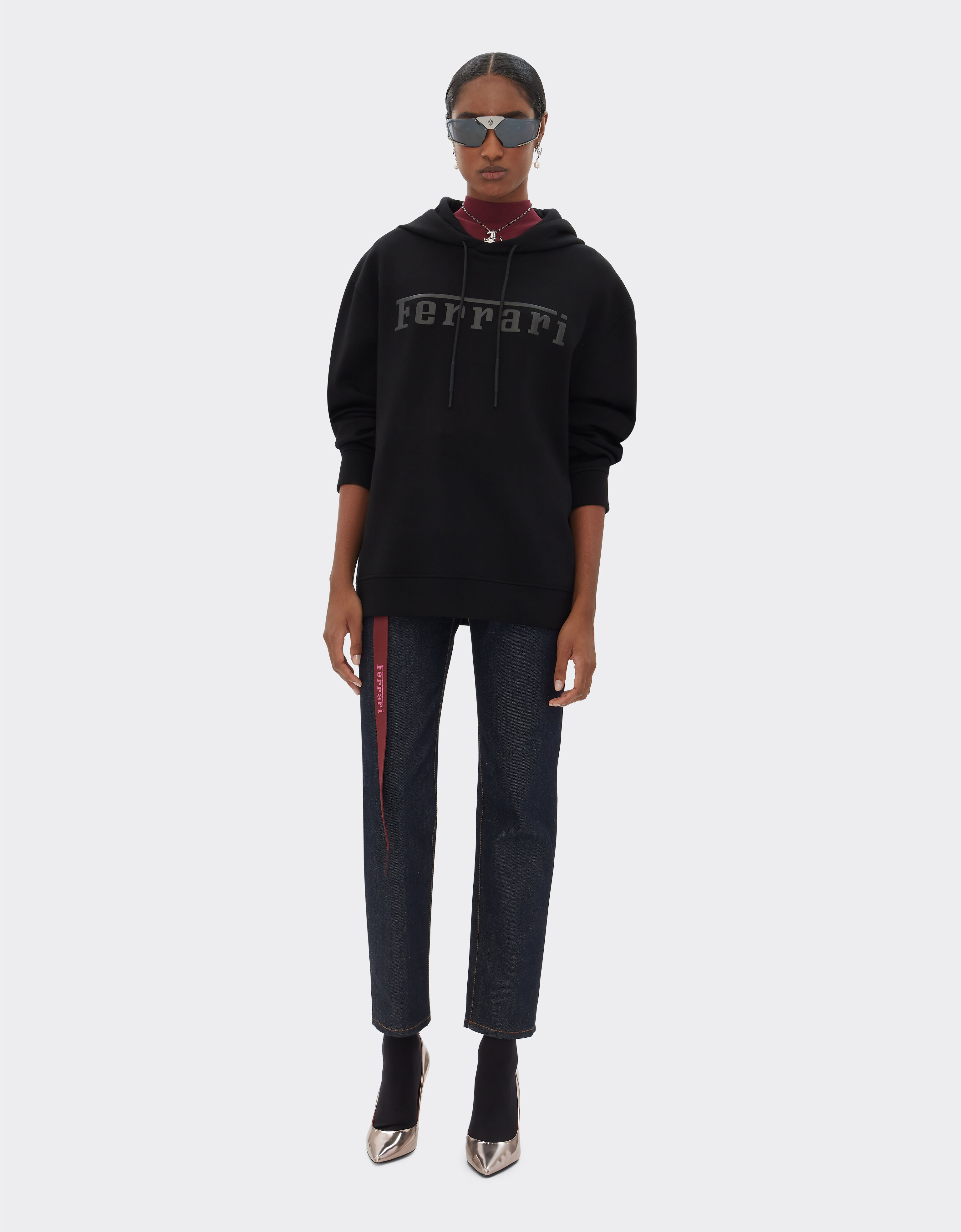 Ferrari Scuba knit sweatshirt with contrast Ferrari logo Black 47819f