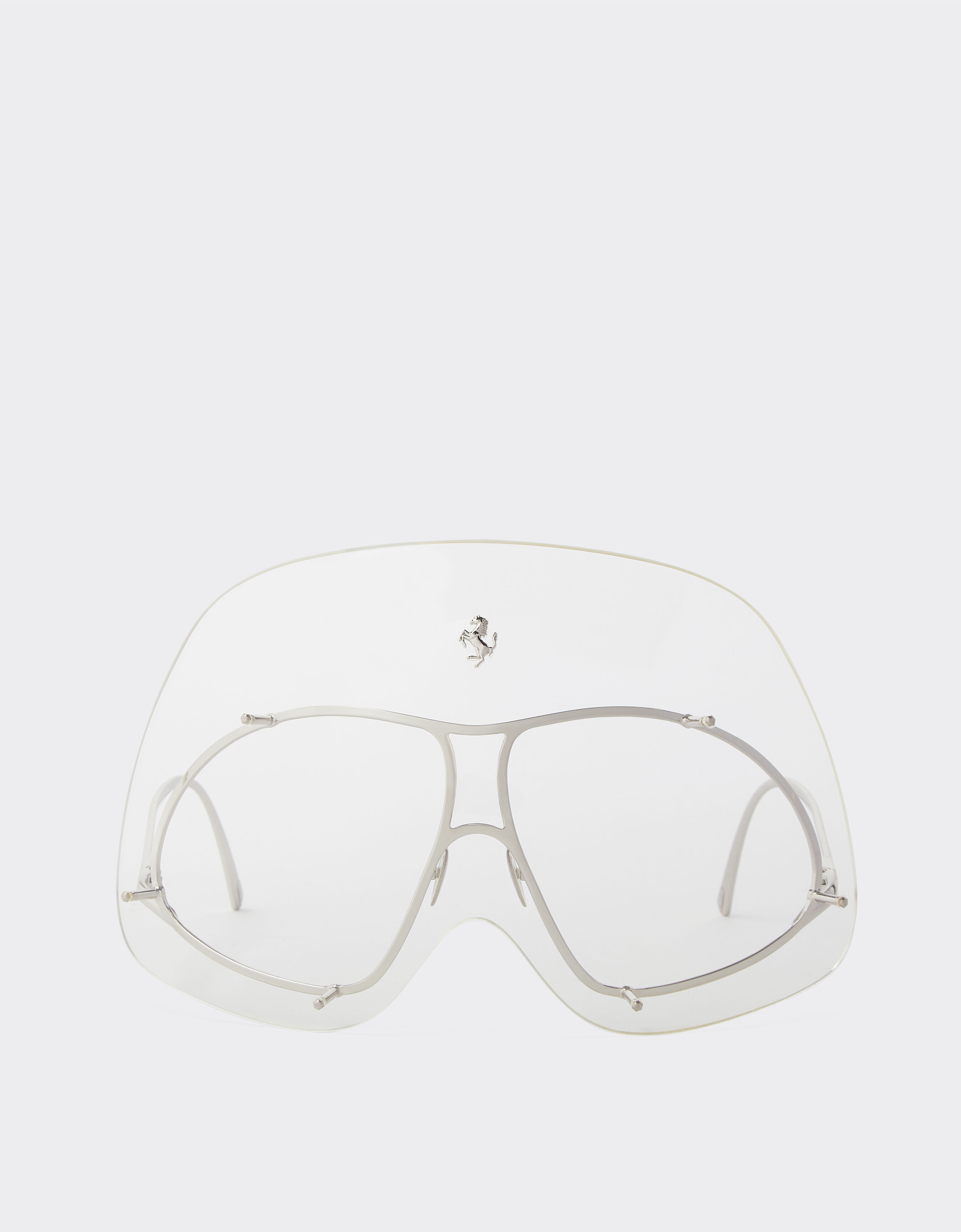 Ferrari Gafas de sol Ferrari de edición limitada en metal con máscara transparente Blanco óptico F1258f