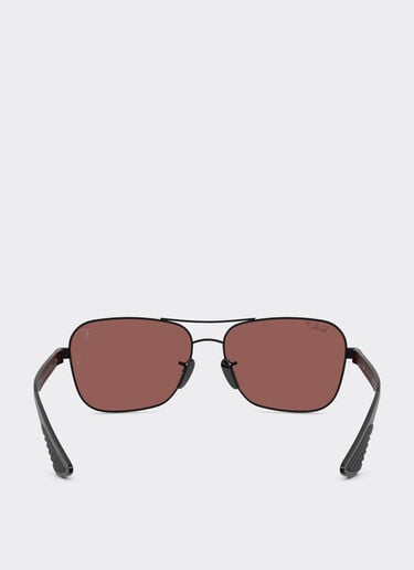 Ray-Ban for Scuderia Ferrari RB8336M in black metal and dark carbon fibre with polarised silver mirror purple lenses Ferrari Ray-Ban for Scuderia Ferrari RB8336M in black metal and dark carbon fibre with polarised silver mirror purple lenses Black LA02If
