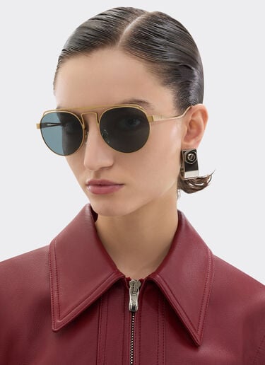 Ferrari sunglasses in matte gold titanium with blue lenses Ferrari Ferrari sunglasses in matte gold titanium with blue lenses Gold LA0EOf