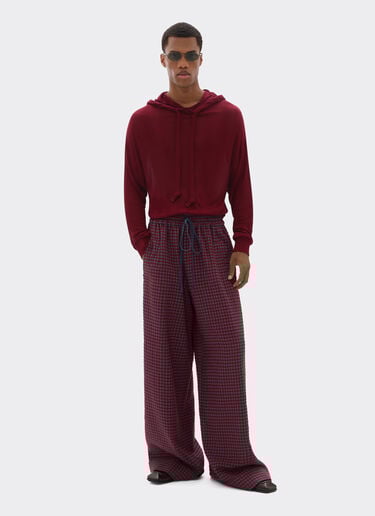Wool and viscose pants with Vichy pattern Ferrari Wool and viscose pants with Vichy pattern Cherry 22639f