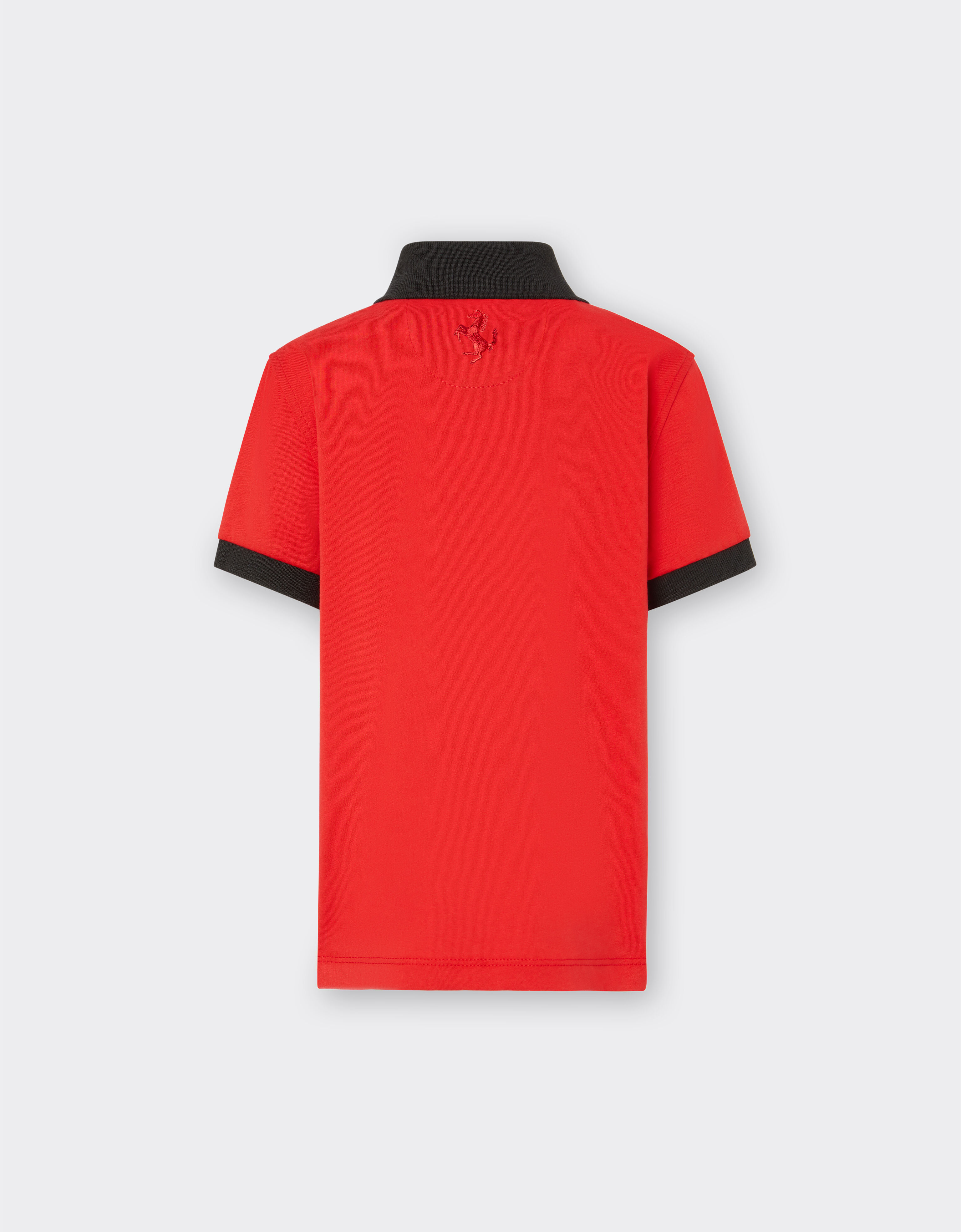 Ferrari Short sleeves -Contrast collar and cuffs - Front buttoning Rosso Corsa 红色 20160fK