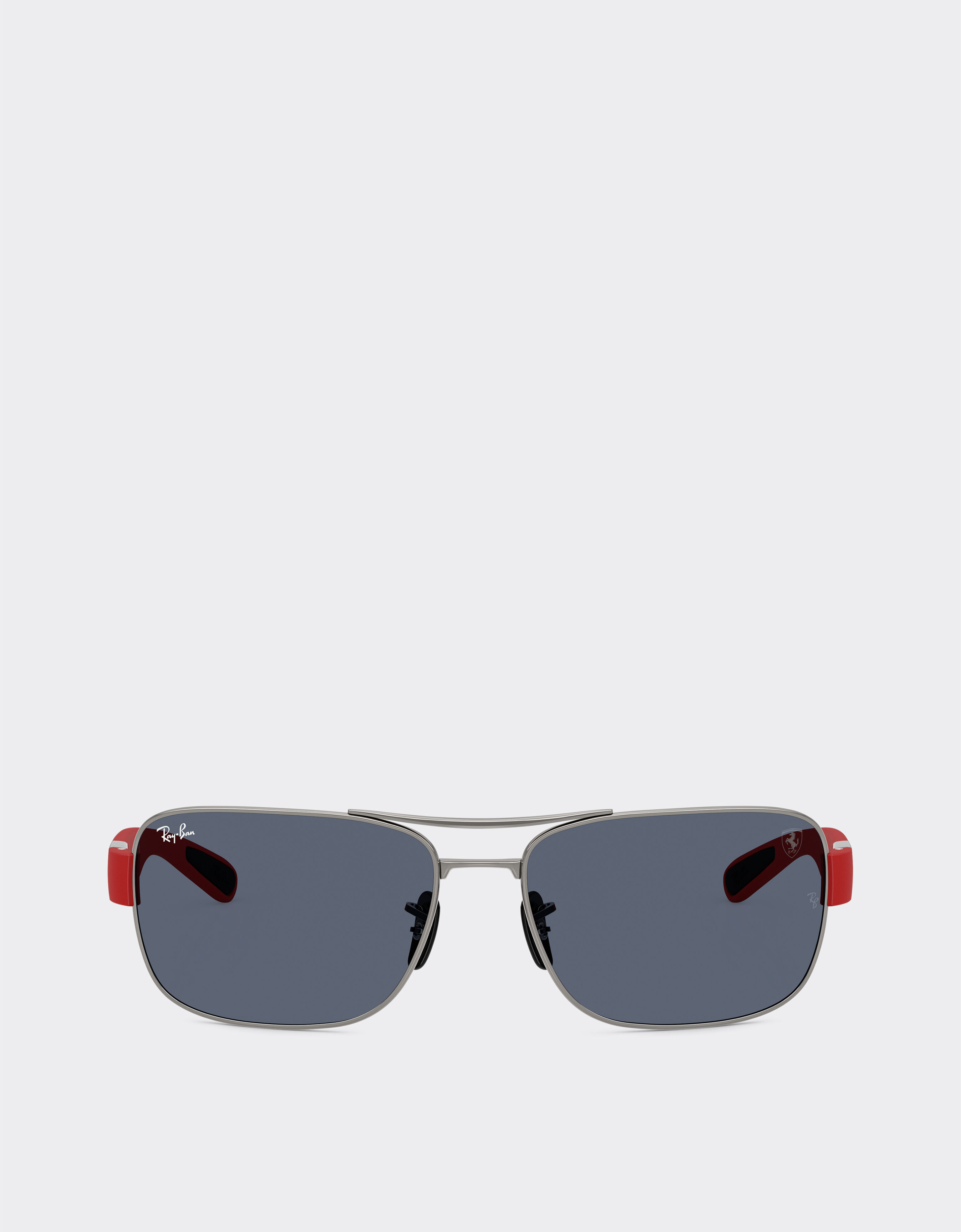 Ferrari Ray-Ban for Scuderia Ferrari RB3763M in metallo canna di fucile e plastica rossa con lenti grigio scuro Ingrid LA01If