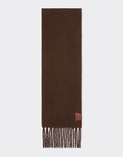 Ferrari Alpaca scarf with Ferrari label Dark brown 22714f