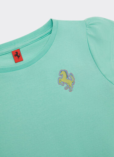 Ferrari Cotton top with Prancing Horse patch Aquamarine 48522fK