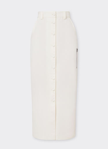 Ferrari 棉质中长半裙 光学白 20540f
