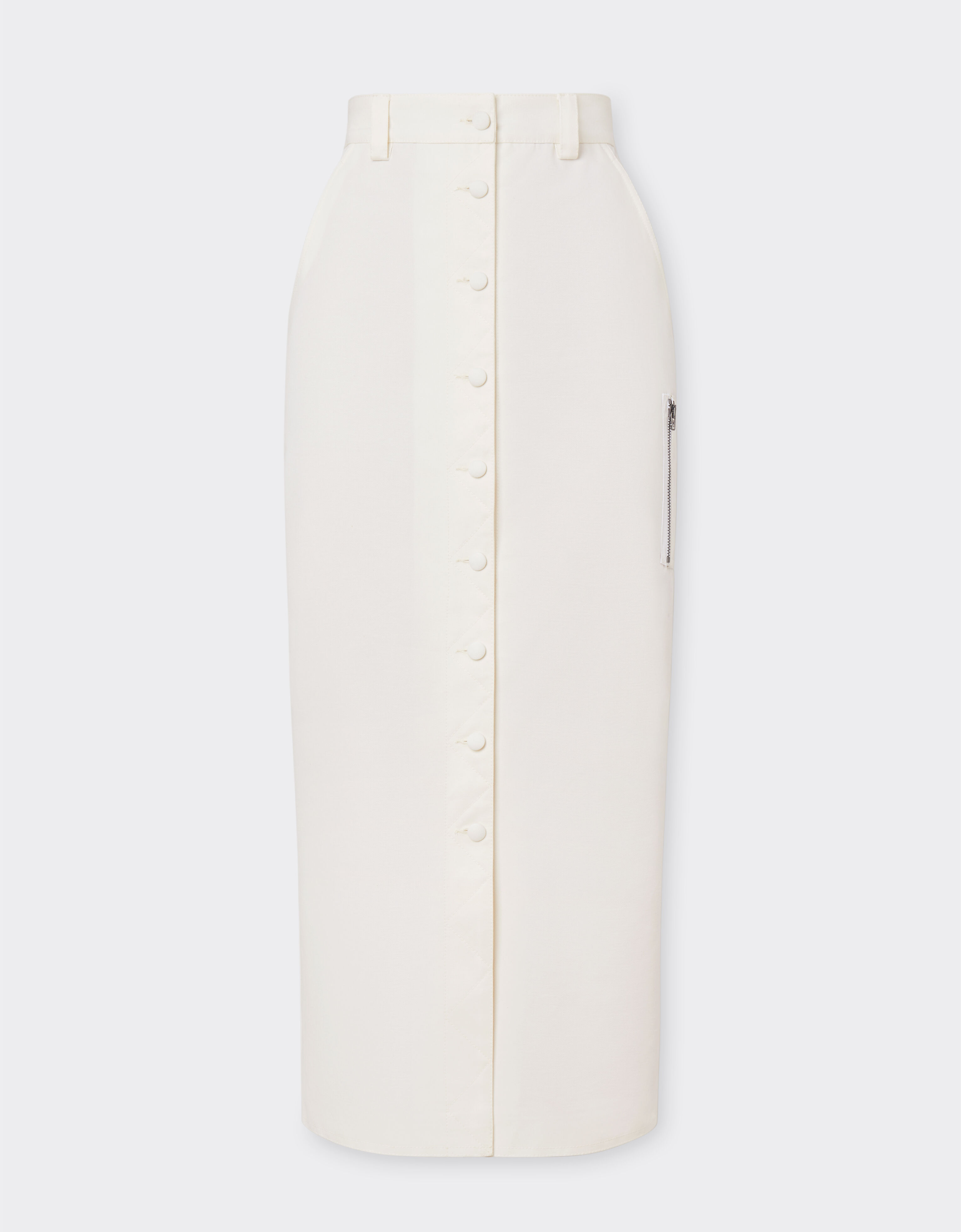 Ferrari 棉质中长半裙 光学白 20540f