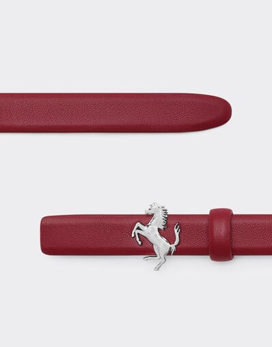 Ferrari Cinturón fino de napa Rojo Maison 50410f