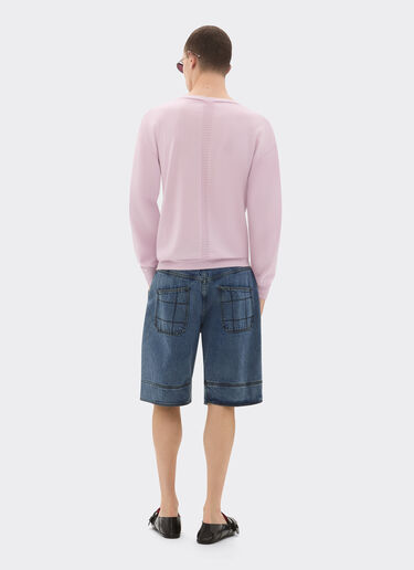 Cashmere and silk jumper with link pattern Ferrari Cashmere and silk jumper with link pattern Wisteria 22660f