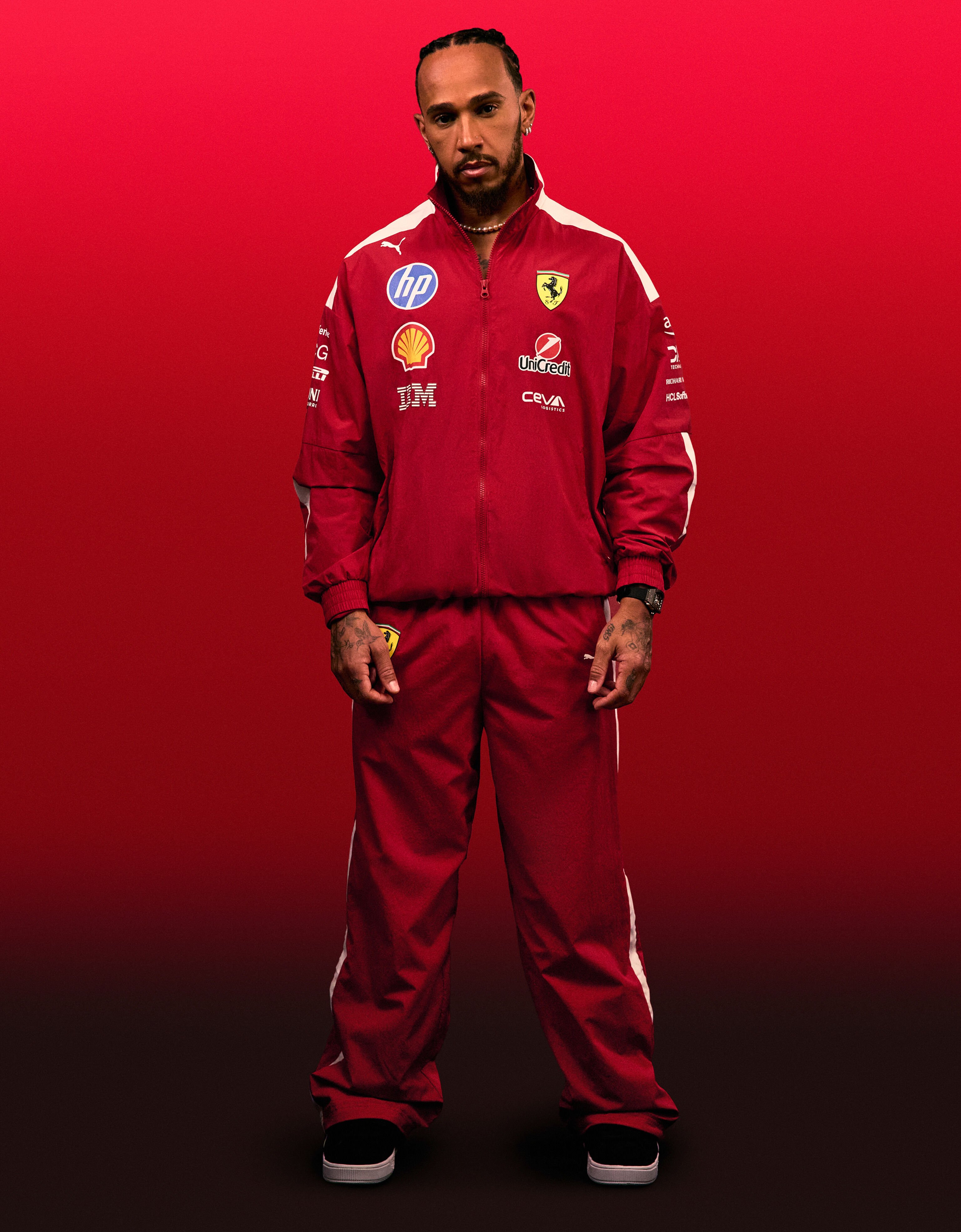 Ferrari Puma for Scuderia Ferrari HP 2025 T7 drivers jacket Red LA041f