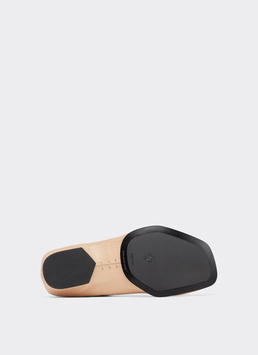 Glossy Leather Mules with Square Heel Ferrari Glossy Leather Mules with Square Heel Panna CSWML0006XL00032f