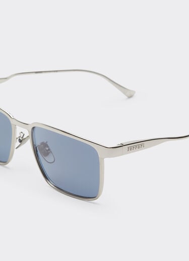 Ferrari Ferrari sunglasses in  matte silver metal  with blue crystal lenses Silver LA0LFf