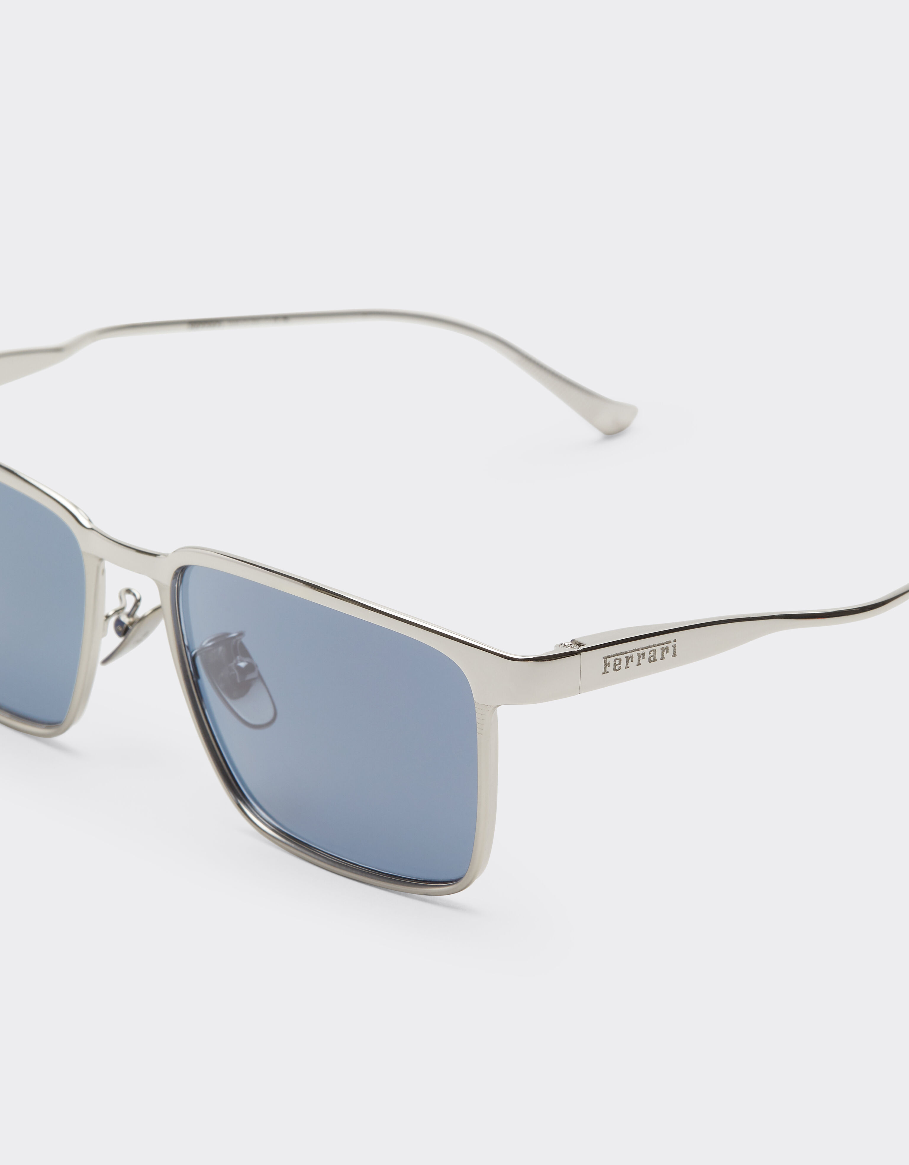 Ferrari Ferrari sunglasses in  matte silver metal  with blue crystal lenses Silver LA0LFf