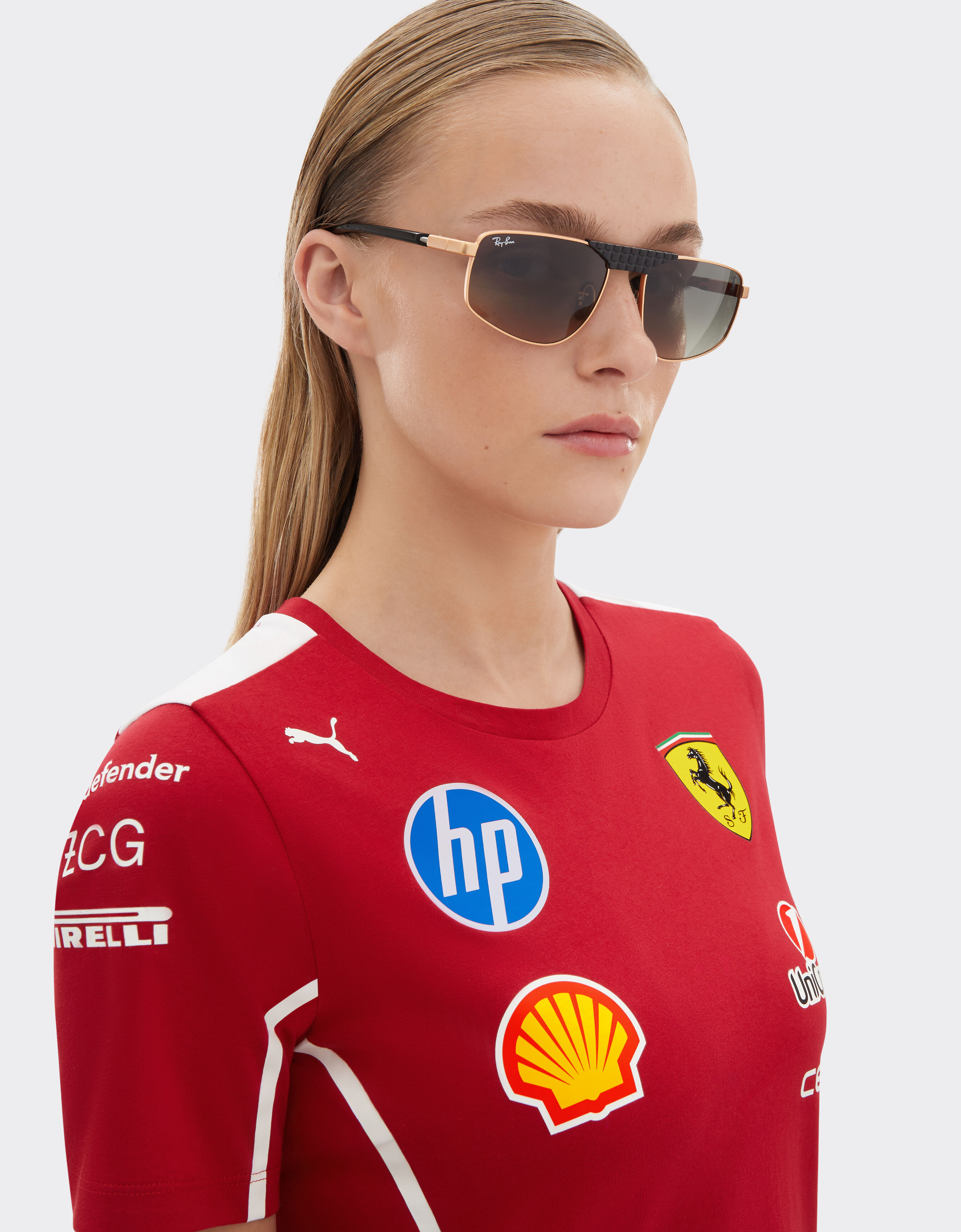 Ferrari Ray-Ban for Scuderia Ferrari RB3776M en oro rosa ymetal negro con lentes grises degradadas Negro LA0EJf