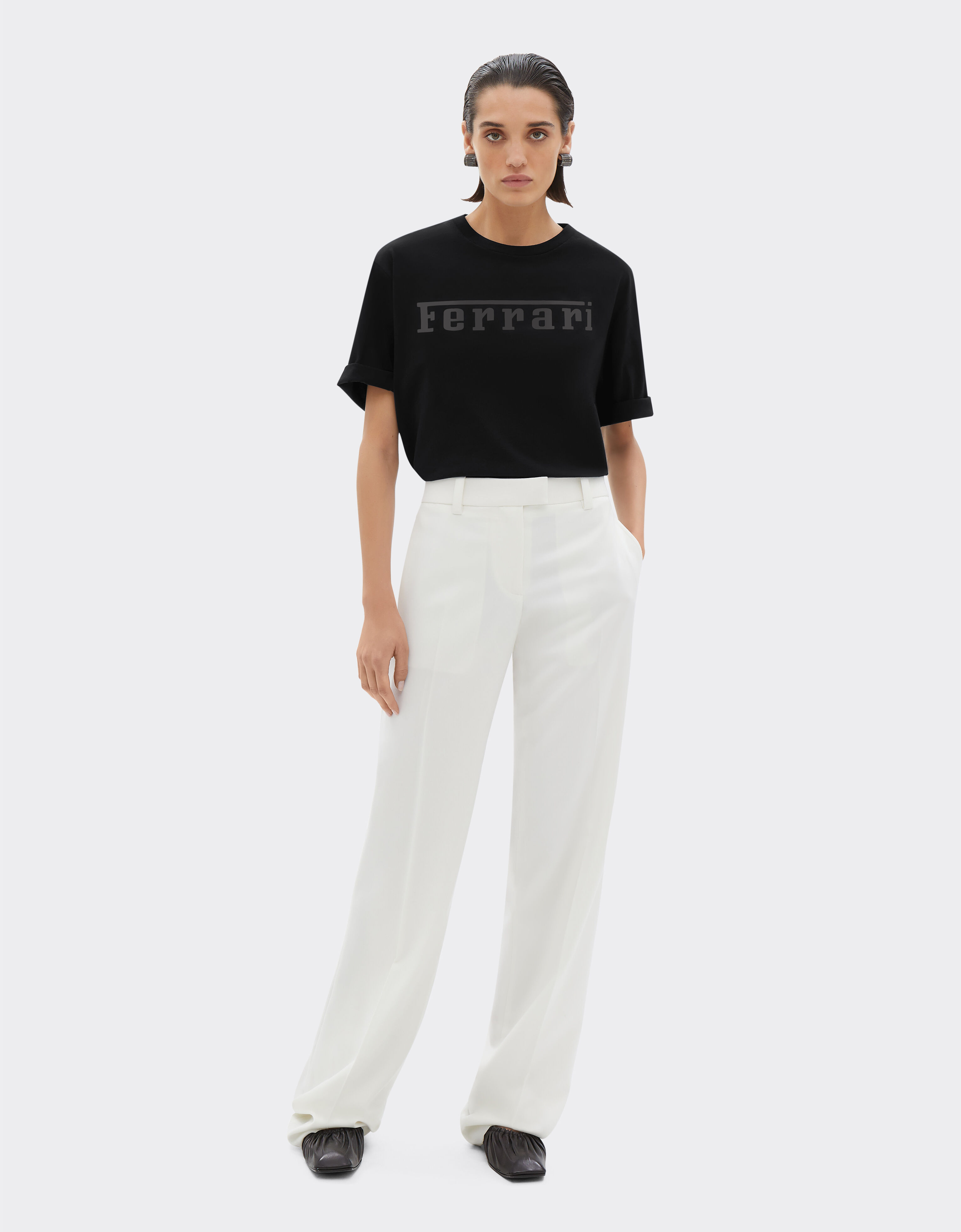 Ferrari Camiseta de algodón con logotipo Ferrari Negro 21179f