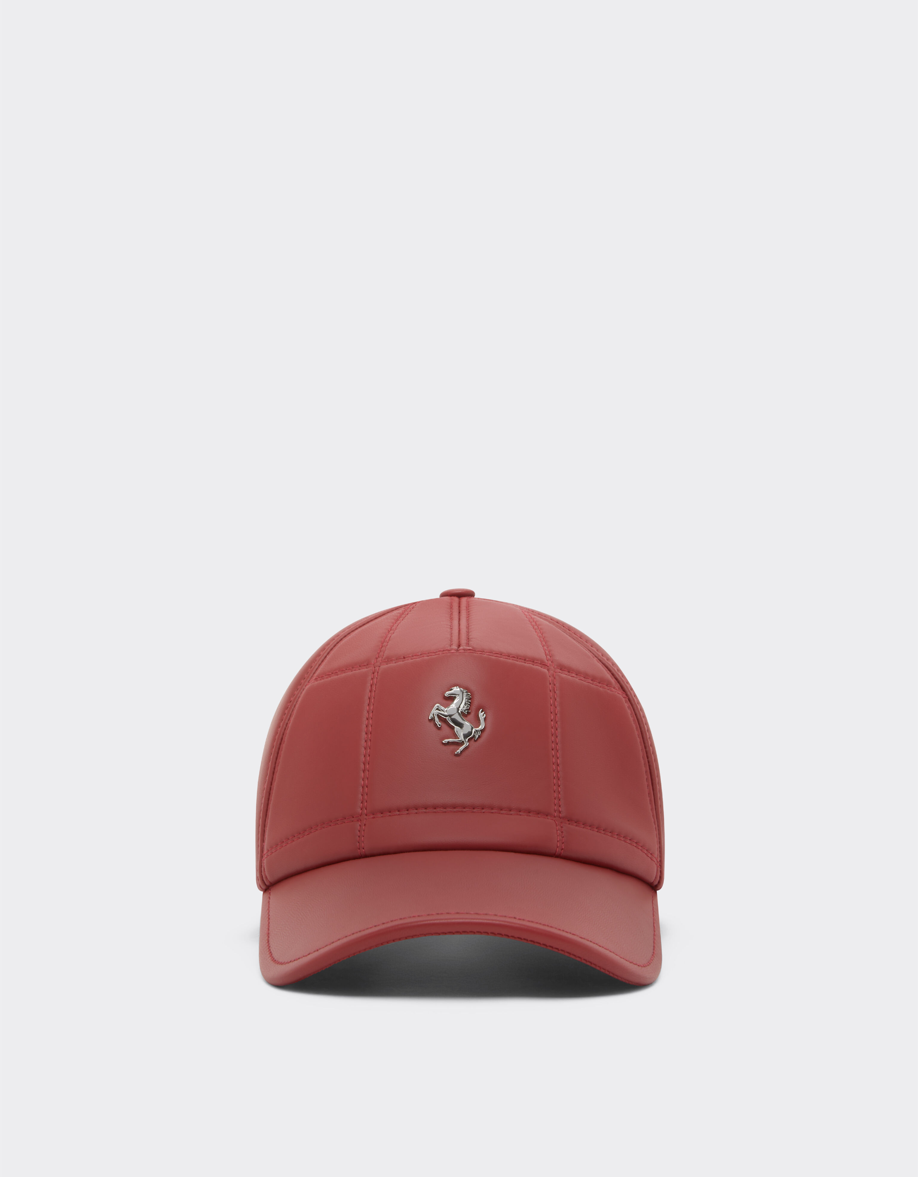 Ferrari Nappa leather baseball cap with Prancing Horse Maison Red 50246f
