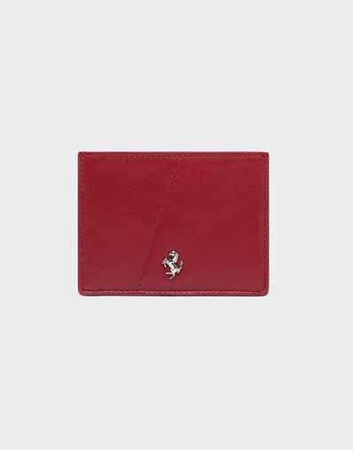 Ferrari Smooth leather card holder Maison Red 50619f