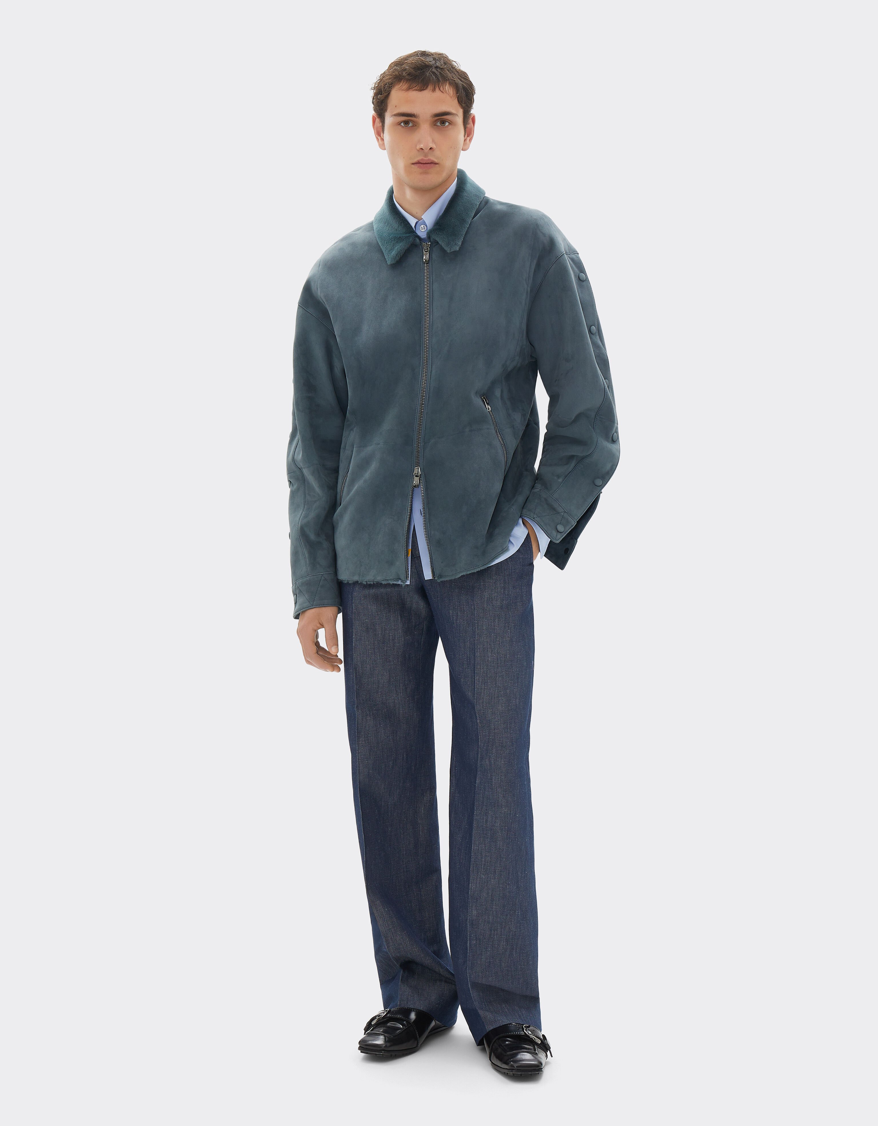 Ferrari Shearling overshirt jacket Peacock 22580f