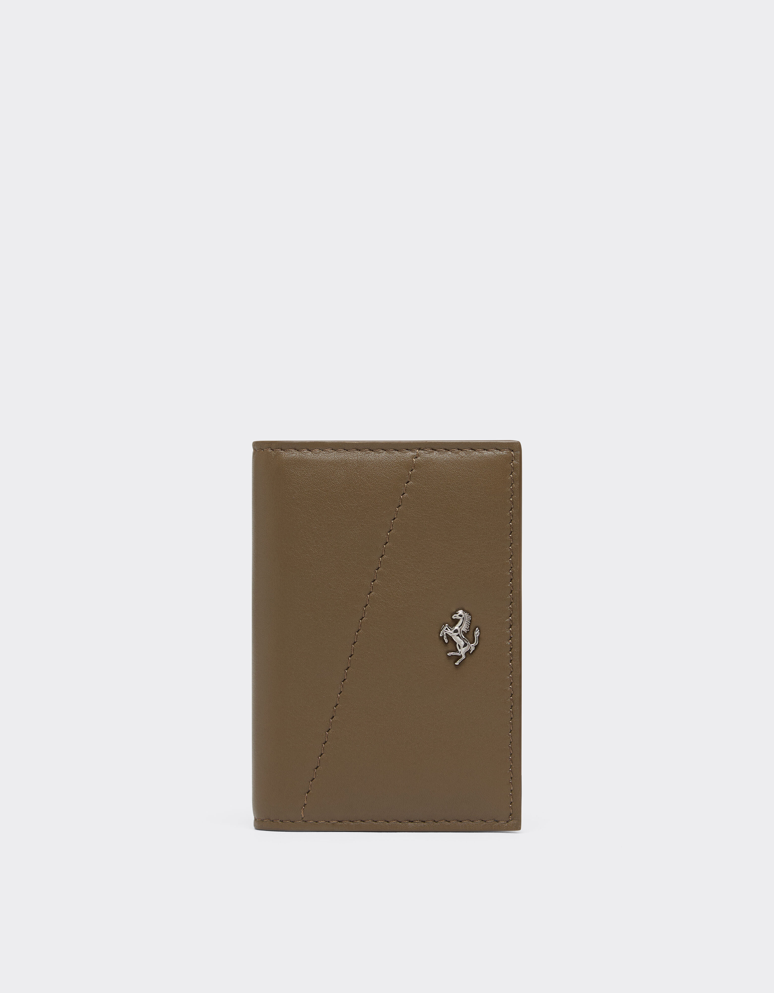 Ferrari Card holder with smooth leather pocket Khaki Green 50620f