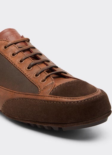 Ferrari Driver sneakers in nylon, suede, and leather Ebony 50768f