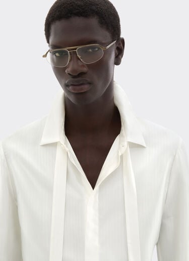 Ferrari Satin shirt with micro-stripe pattern Ivory 49929f