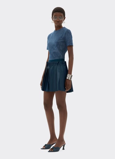 Pantalone short in nappa semilucida Ferrari Pantalone short in nappa semilucida Blu pavone 22460f